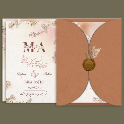 کارت عروسی دیجیتال مدل D5239 | دعوت آنلاین موسیقی و فرم حضور